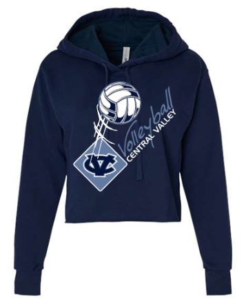 CV VOLLEYBALL SCRIPT CROPPED HOODIE