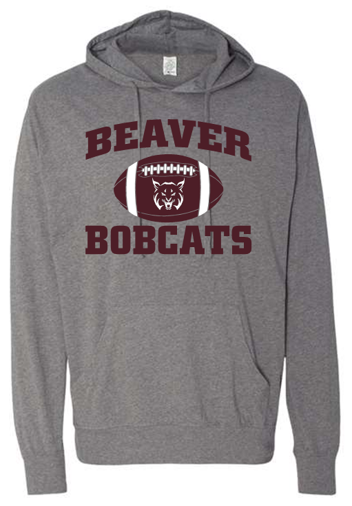 BEAVER VINTAGE FOOTBALL PIGMENT-DYED GRAY HOODIE