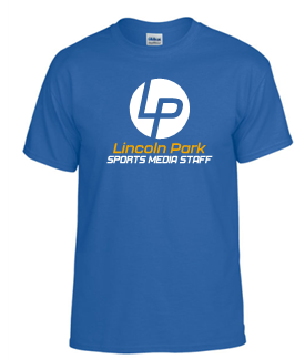 LINCOLN PARK SPORTS MEDIA STAFF ROYAL SHORT SLEEVE TSHIRT