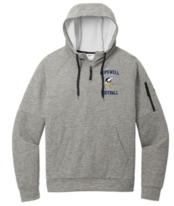 HOPEWELL FOOTBALL NIKE THERMA-FIT GRAY QUARTER-ZIP HOODIE