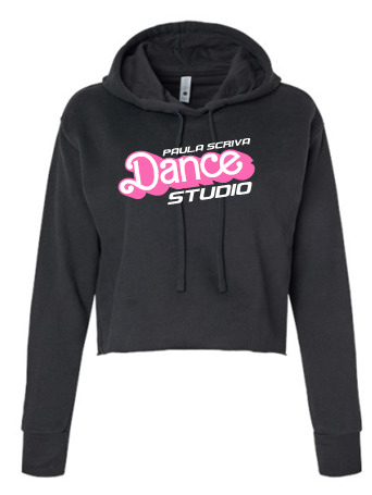 PSDS SCRIPT BLACK CROPPED SWEATSHIRT