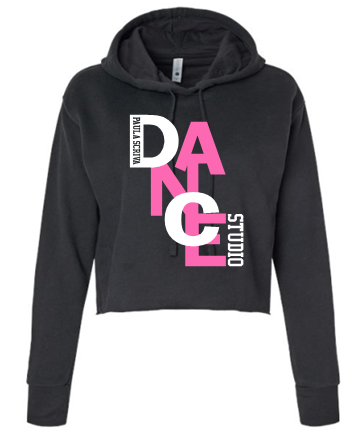 PSDS STACKED BLACK CROPPED SWEATSHIRT