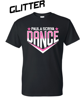 PSDS DANCE "GLITTER" BLACK SHORT SLEEVE TSHIRT