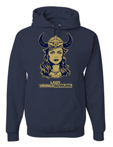 HOPEWELL LADY VIKING BOWLING NAVY COTTON HOODIE