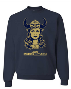 HOPEWELL LADY VIKINGS BOWLING NAVY CREWNECK SWEATSHIRT