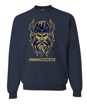 HOPEWELL VIKINGS BOWLING NAVY CREWNECK SWEATSHIRT