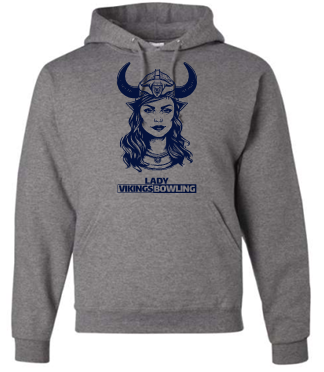 HOPEWELL LADY VIKING BOWLING COTTON GRAY HOODIE