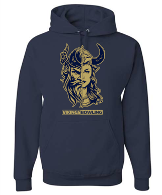 HOPEWELL VIKING BOWLING SPLIT NAVY COTTON HOODIE