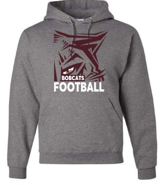 BEAVER BOBCATS FOOTBALL GRAY HOODIE