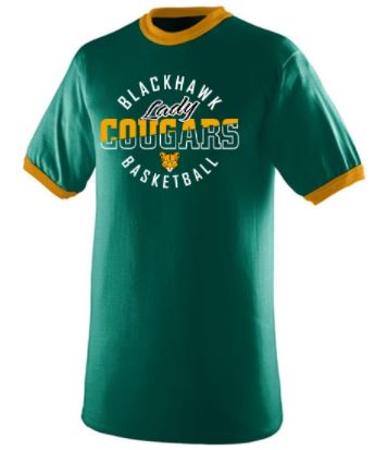 BLACKHAWK LADY COUGARS RINGER TSHIRT
