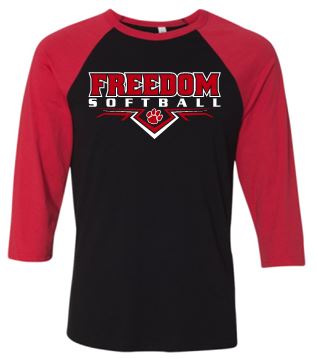 FREEDOM SOFTBALL RAGLAN TSHIRT