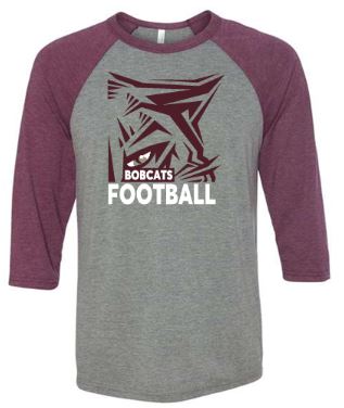 BEAVER BOBCATS FOOTBALL RAGLAN SLEEVE TSHIRT