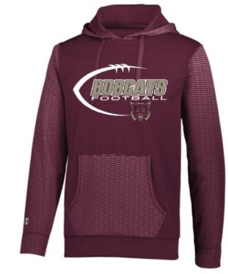 BEAVER BOBCATS FOOTBALL RANGE MAROON MOISTURE WICKING HOODIE