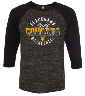 BLACKHAWK LADY COUGARS RAGLAN SLEEVE TSHIRT