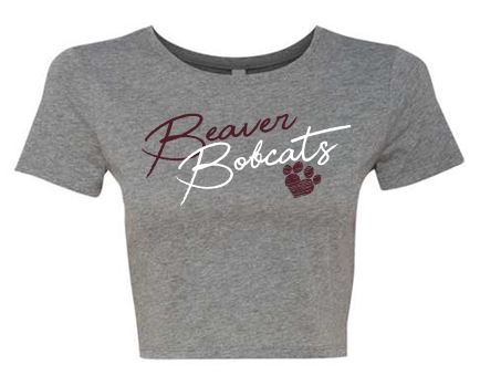 BEAVER FOOTBALL SCRIPT CROPPED TSHIRT