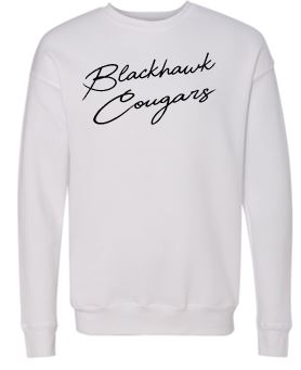 BLACKHAWK COUGARS WHITE CREWNECK SWEATSHIRT