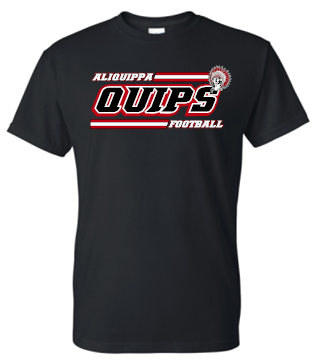 QUIPS FOOTBALL BLACK MOISTURE WICKING TSHIRT