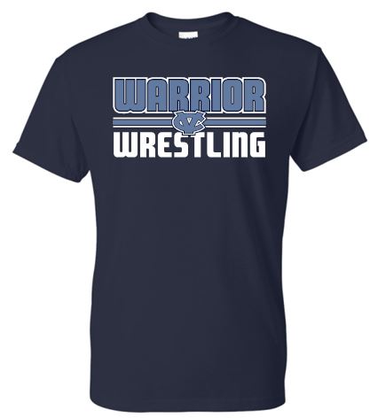 WARRIOR WRESTLING NAVY MOISTURE WICKING SHORT SLEEVE TSHIRT