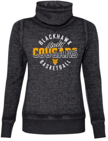 BLACKHAWK LADY COUGARS ZEN COWL NECK SWEATSHIRT