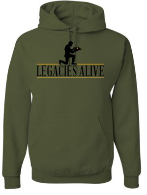 LEGACIES ALIVE OD GREEN COTTON HOODIE