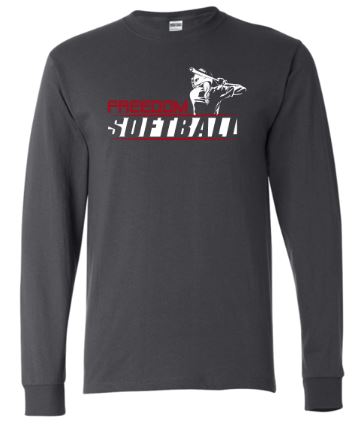 FREEDOM SOFTBALL LONG SLEEVE GRAY TSHIRT