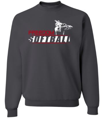 FREEDOM SOFTBALL GRAY COTTON CREW NECK