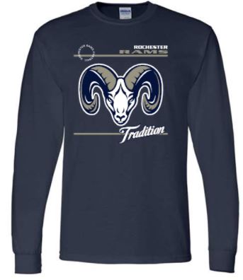 ROCHESTER RAMS FOOTBALL  NAVY LONG SLEEVE TSHIRT