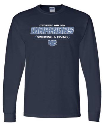 CV SWIM & DIVE NAVY LONG SLEEVE GILDAN TSHIRT