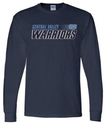 CV LIL WARRIORS LONG SLEEVE NAVY GILDAN TSHIRT