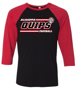 QUIPS FOOTBALL RAGLAN SLEEVE TSHIRT