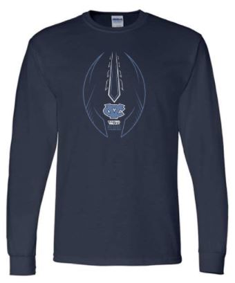 CV LIL WARRIORS FOOTBALL LONG SLEEVE NAVY GILDAN TSHIRT
