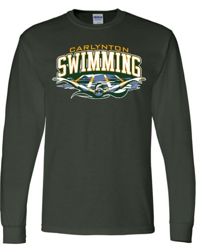 CARLYNTON SWIMMING WAVE LONG SLEEVE GILDAN TSHIRT