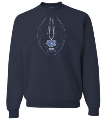 CV LIL WARRIORS FOOTBALL NAVY CREW NECK SWEATSHIRT