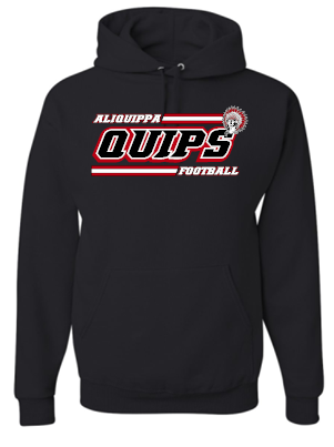 QUIPS FOOTBALL BLACK MOISTURE WICKING HOODIE