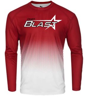 OHIO BLAST BADGER HEX 2.0 MOISTURE WICKING LONG SLEEVE TSHIRT