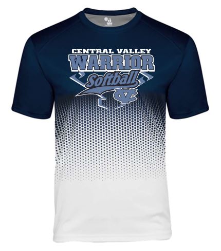 BADGER HEX 2.0 NAVY MOISTURE WICKING TSHIRT