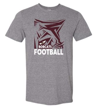 BEAVER BOBCATS FOOTBALL GRAY SHORT SLEEVE TSHIRT