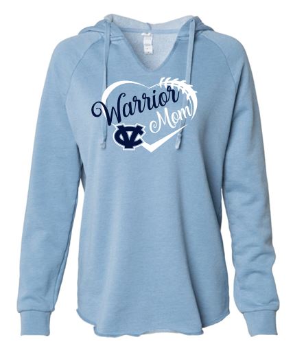 CV "GLITTER" WARRIOR MOM BLUE LADIES HOODIE