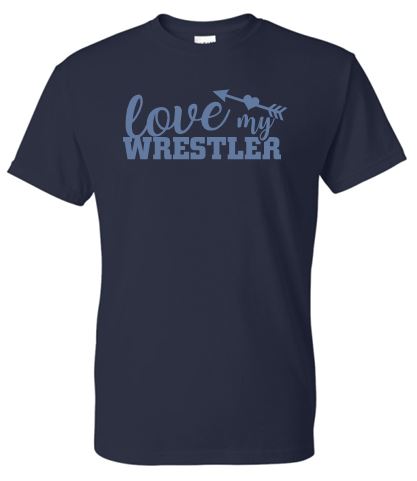 "GLITTER" WARRIOR WRESTLING LOVE MY WRESTLER TSHIRT