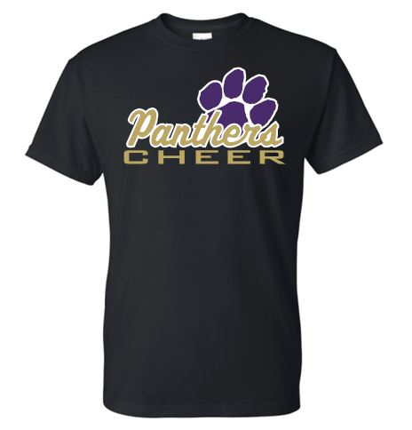"GLITTER" PANTHERS CHEER COTTON TSHIRT