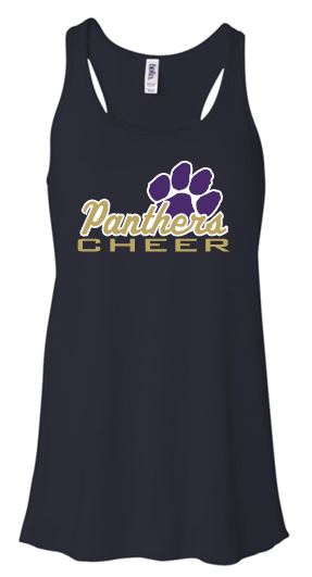 "GLITTER" PANTHERS CHEER FLOWY TANK TOP