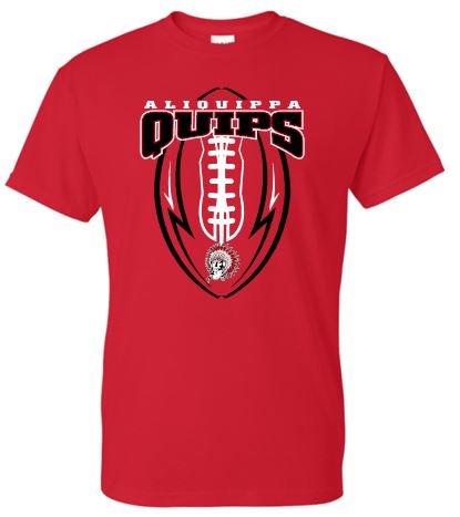 QUIPS FOOTBALL RED MOISTURE WICKING TSHIRT
