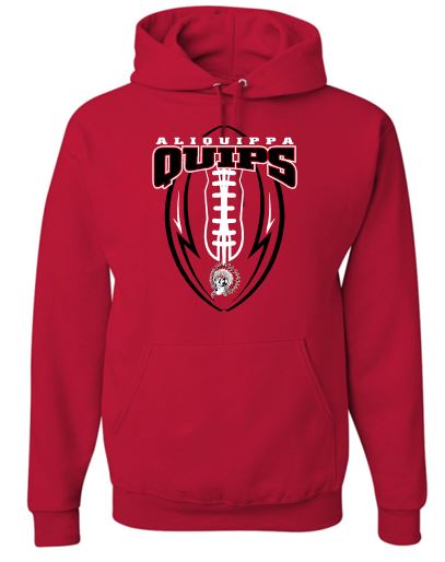 QUIPS FOOTBALL RED MOISTURE WICKING HOODIE
