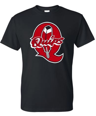 Q FEATHER BLACK SHORT SLEEVE GILDAN TSHIRT