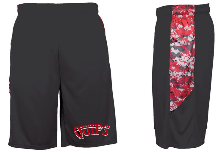 QUIPS CAMO MOISTURE WICKING SHORTS