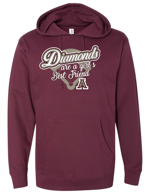 DIAMONDS  ARE A GIRLS BEST FRIEND COTTON HOODIE