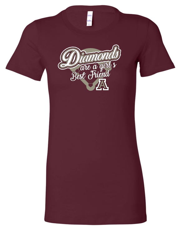 DIAMONDS ARE A GIRLS BEST FRIEND SHORT SLEEVE BELLA TSHIRT