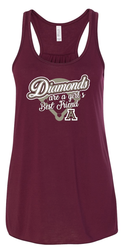 DIAMONDS ARE A GIRLS BEST FRIEND FLOWY TANK TOP