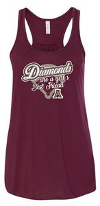 DIAMONDS ARE A GIRLS BEST FRIEND FLOWY TANK TOP