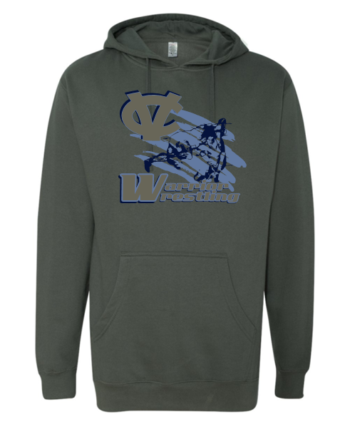 WARRIOR WRESTLING MOISTURE WICKING HOODIE GRAY